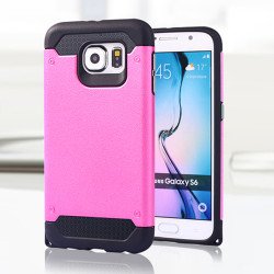 Samsung Galaxy S6 Iron Armor Hybrid Case (Hot Pink)